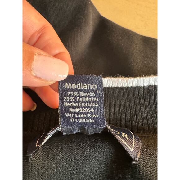 Seven Manor Women's Medium Black/White Open Front Cardigan Half Sleeve - Picture 5 of 5